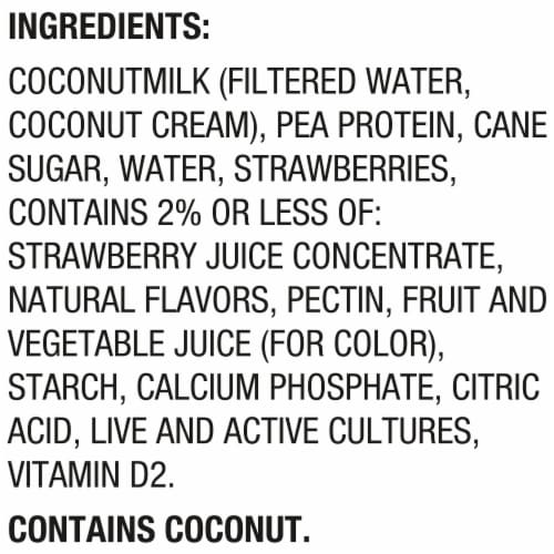 Silk Strawberry Dairy Free Coconut Milk Greek Yogurt Cup Perspective: top