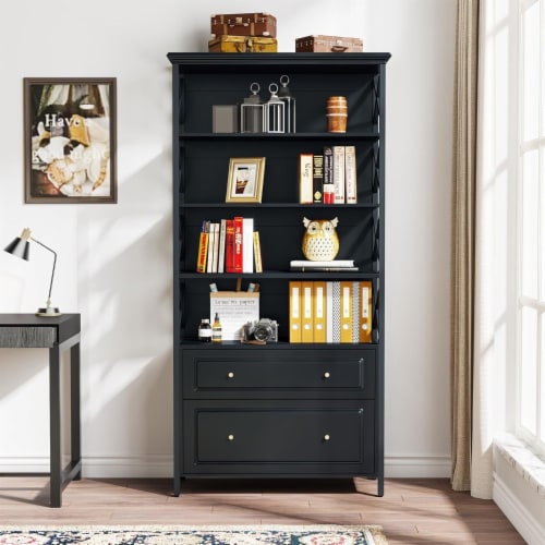 Tribesigns 2-Drawer File Cabinet Vertical Filling Cabinet with Storage Shelves Perspective: top