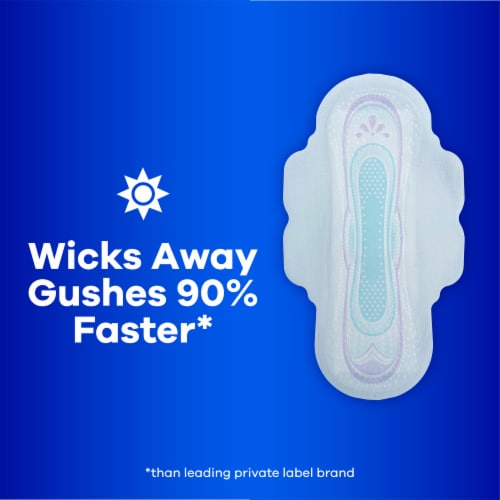 Always Ultra Thin Pads with Wings Long Super Absorbency Size 2 Fresh Scent Perspective: top