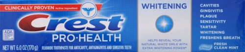 Crest Pro Health Whitening Toothpaste Perspective: top