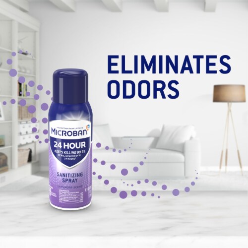 Microban 24 Hour Lavender Scent Disinfectant Sanitizing Spray Perspective: top