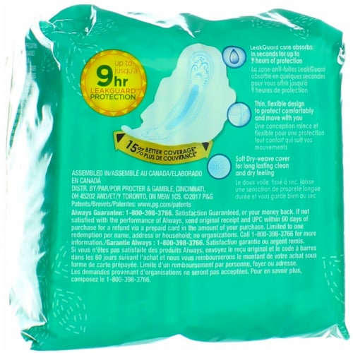 Always® Ultra Thin Size 2 Long Super Flexi-Wings™ Pads Perspective: top