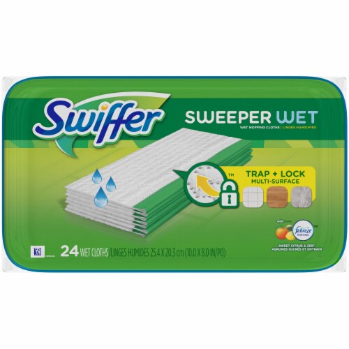 Swiffer Sweeper wiht Febreze Sweet Citrus & Zest Scented Wet Mopping Cloth Refills Perspective: top