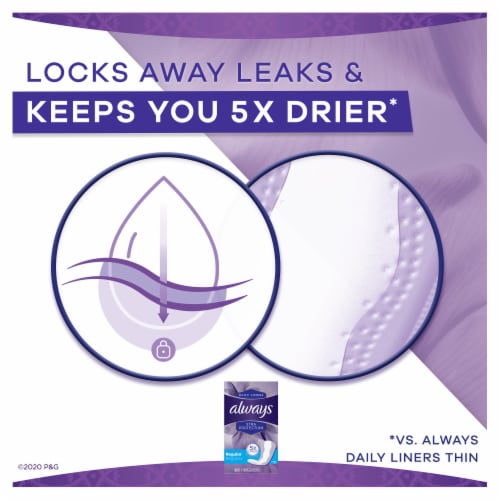 Always® Xtra Protection Anti-Bunch Regular Daily Liners Perspective: top