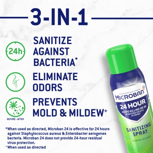 Microban Fresh Scent Disinfectant Sanitizing Spray Perspective: top