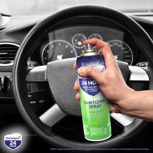 Microban Fresh Scent 24 Hour Disinfectant Sanitizing Spray Perspective: top