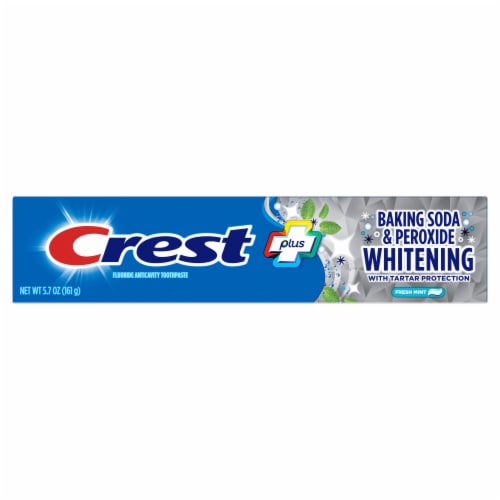 Crest Whitening Baking Soda & Peroxide Cavity & Tartar Protection Toothpaste Perspective: top
