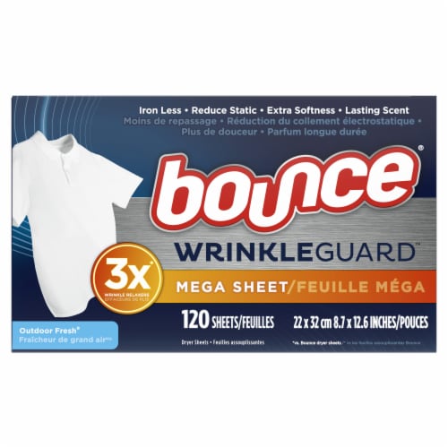 Bounce WrinkleGuard Outdoor Fresh Mega Fabric Softener Perspective: top