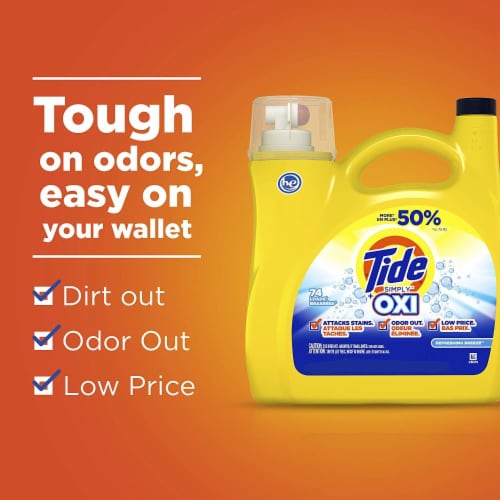 Tide Simply Oxi Refreshing Breeze Liquid Laundry Detergent Perspective: top
