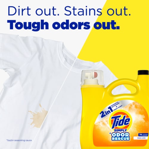 Tide Simply Odor Rescue Fresh Linen Liquid Laundry Detergent Perspective: top