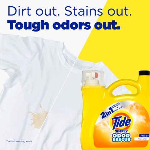 Tide Simply Odor Rescue Fresh Linen Liquid Laundry Detergent Perspective: top