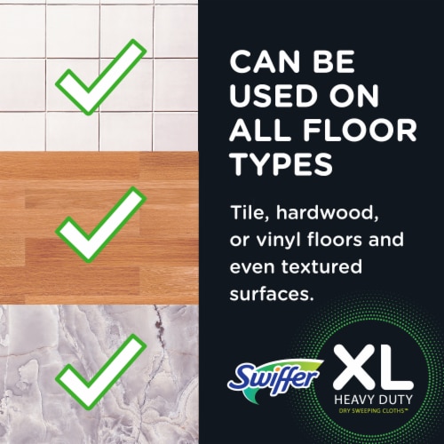 Swiffer XL Heavy Duty Dry Multi-Surface Cloth Refills for Floor Sweeping and Cleaning Perspective: top