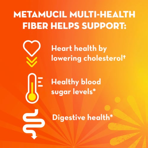 Metamucil Fiber + Collagen Peptides Orange Flavored Powder Perspective: top