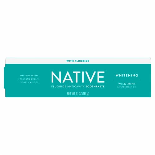 Native Whitening Wild Mint & Peppermint Oil Fluoride Toothpaste Perspective: top