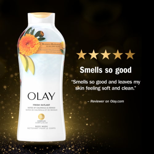 Olay Fresh Outlast Calendula & Mango Body Wash Perspective: top