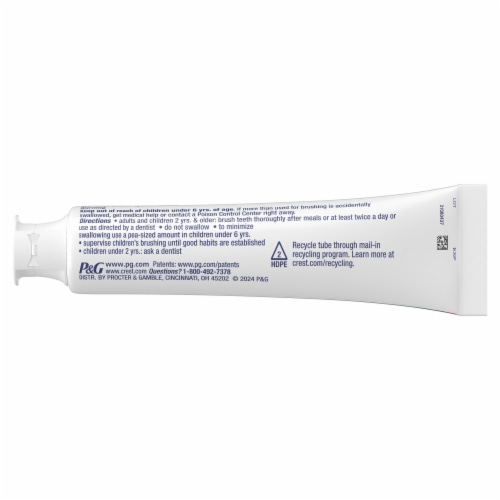Crest Long Lasting Mint Flavor Premium Plus Scope Outlast Toothpaste Perspective: top