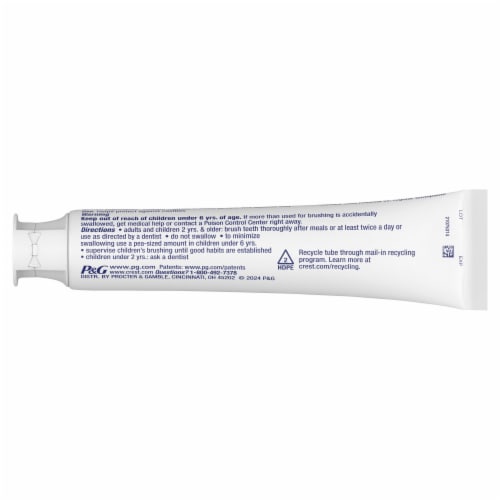 Crest Clean Mint Flavor Premium Plus Advanced Whitening Toothpaste Perspective: top