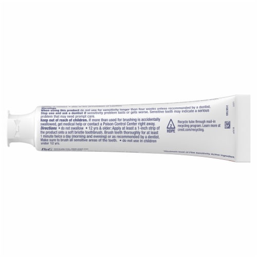Crest Soothing Mint Flavor Premium Plus Sensitive Toothpaste Perspective: top