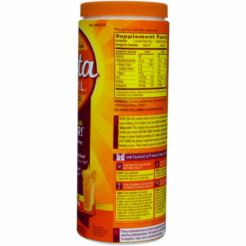 Metamucil Orange Smooth Fiber Powder Dietary Supplement Perspective: top