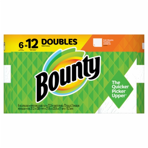 Bounty Double Roll Full-Sheet Paper Towels Perspective: top
