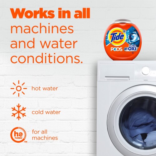 Tide PODS Ultra Oxi Liquid Laundry Detergent Soap Pacs Perspective: top