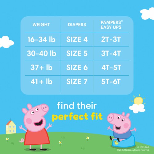 Pampers Easy Ups Training Pants Girls 3T-4T (30-40 lbs) Perspective: top