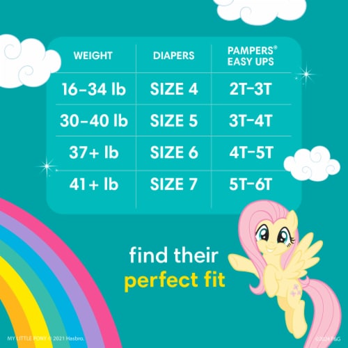 Pampers Easy Ups Size 6 4T-5T Girls Training Underwear Perspective: top