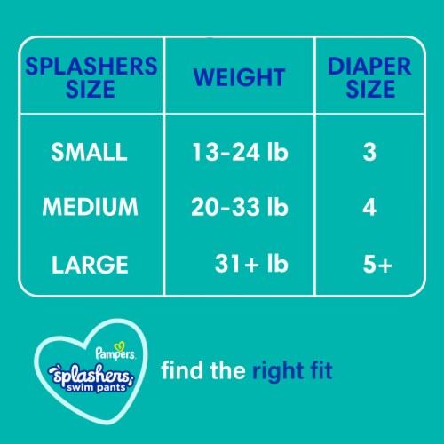 Pampers Splashers Swim Diapers Large (>31 lbs) Perspective: top