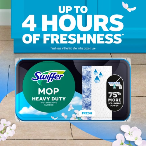 Swiffer Sweeper Heavy Duty Multi-Surface Wet Cloth Refills Perspective: top
