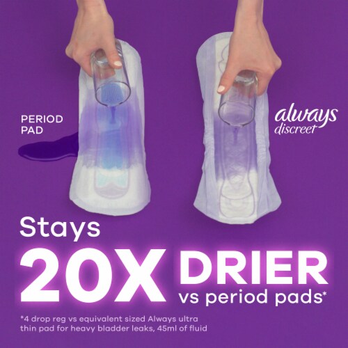 Always Discreet Extra Heavy Long Incontinence and Postpartum Pads Perspective: top