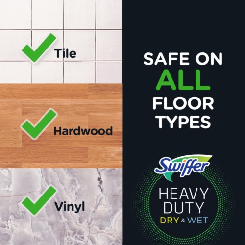 Swiffer Sweep + Mop, Dry Pads Refill, Floor Cleaner, Cleaning Cloths, Heavy Duty, Pet, 20ct Perspective: top