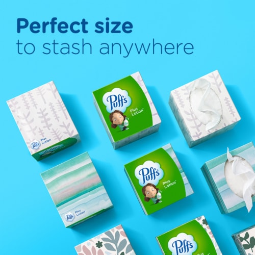 Puffs Plus Lotion Cube Facial Tissues Perspective: top