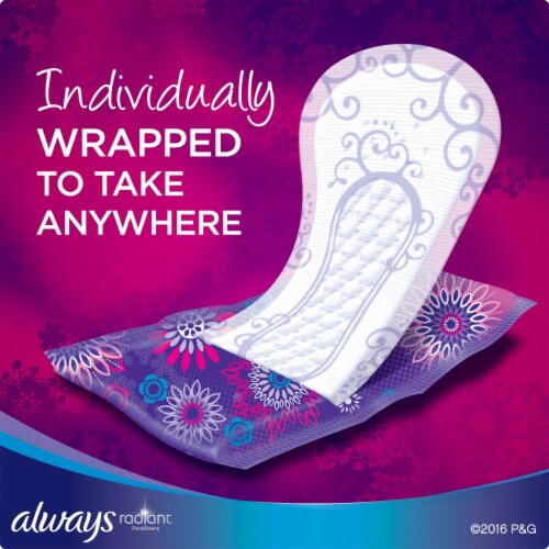 Always Radiant Pantiliner Regular Thin Unscented Panty Liners Perspective: top