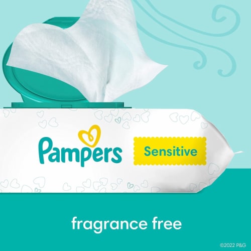 Pampers Sensitive Perfume Free Baby Wipes Perspective: top