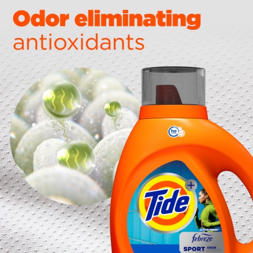 Tide HE Plus Febreze Sport Odor Defense Turbo Clean Liquid Laundry Detergent Perspective: top