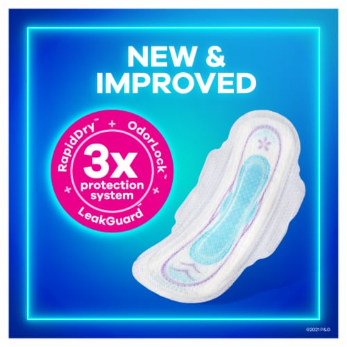 Always® Ultra Thin Size 3 Extra Long Unscented Super Pads with Flexi-Wings™ Perspective: top