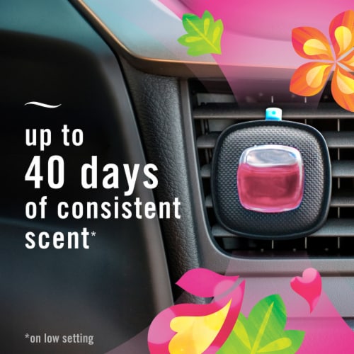 Febreze Island Fresh Car Odor-Eliminating Air Freshener Vent Clip with Gain Scent Perspective: top