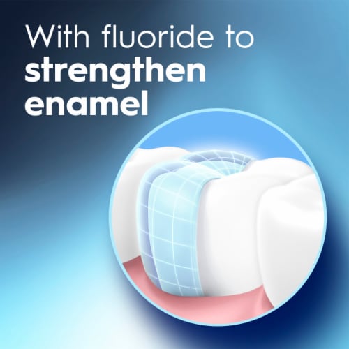 Crest Wintermint 3D White Diamond Strong Alcohol Free Fluoride Whitening Mouthwash Perspective: top