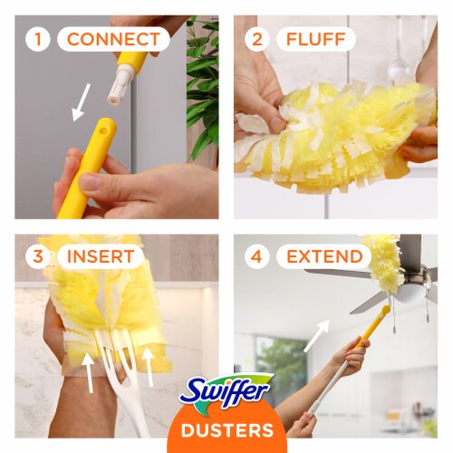 Swiffer Dusters Starter Kit for Cleaning, Kit Includes 1 Handle and 5  Dusters