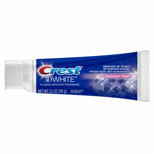 Crest 3D White Radiant Mint Fluoride Anticavity Toothpaste Perspective: top