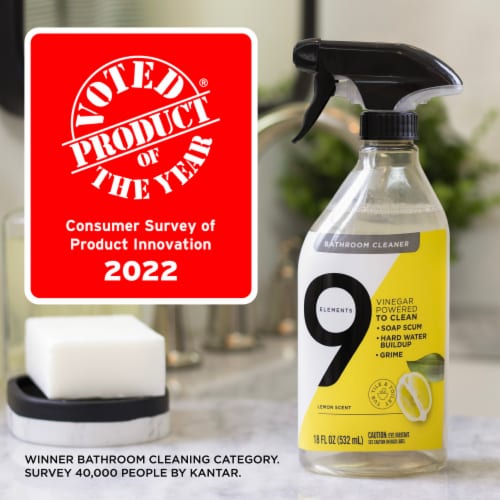 9 Elements Eucalyptus Bathroom Cleaner Vinegar Spray Perspective: top