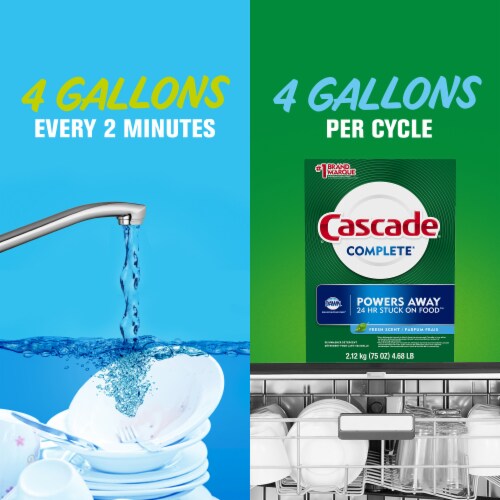 Cascade Powder Fresh Scent Dishwasher Detergent Perspective: top