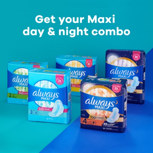 Always® Maxi Size 2 Super Long Pads with Wings Perspective: top