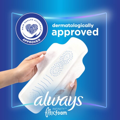 Always Infinity Size 5 Extra Heavy Overnight Unscented FlexFoam Pads with Flexi-Wings Perspective: top