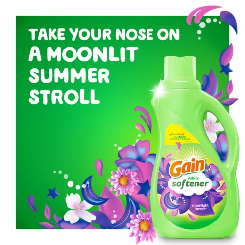 Gain Fabric Softner, Moonlight Breeze, 129 fl oz, 150 Loads, HE Compatible Perspective: top