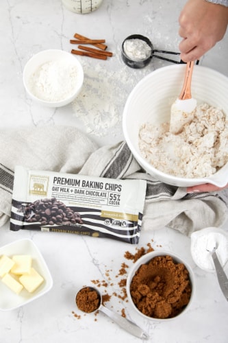 Endangered Species Oat Milk + 55% Dark Chocolate Baking Chips Perspective: top