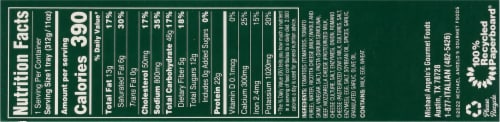Michael Angelo's Lasagna with Meat Sauce Frozen Meal Perspective: top
