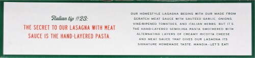 Michael Angelo's® Lasagna With Meat Sauce Family Size Frozen Meal Perspective: top
