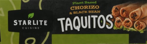 Starlite Cuisine Vegan Chorizo & Black Bean Style Corn Tortilla Taquitos 8 Count Perspective: top