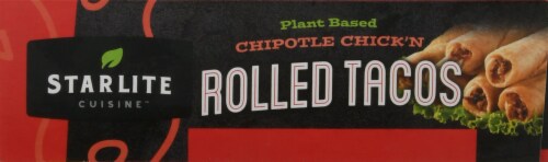 Starlite Cuisine Vegan Chipotle Style Flour Tortilla Rolled Tacos 6 Count Perspective: top
